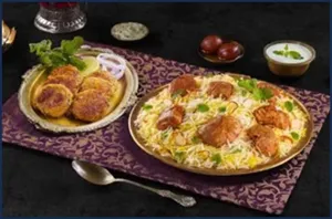 Mutton Shami Kabab Biryani