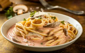 Blush pink sauce pasta