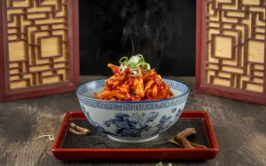 Crispy Vegetables in Szechuan Sauce